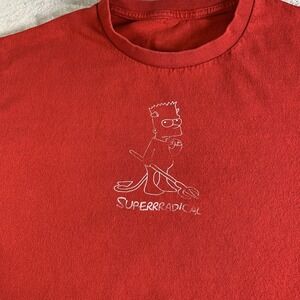 Superrradical Bart X Lil‎ Peep Shirt Mens Large Red Short Sleeve Devil Logo